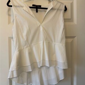 BCBGMaxAzria White Tiered Blouse